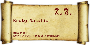 Kruty Natália névjegykártya